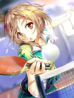 【运动风】乒乓球妹子最可爱，动漫美女打乒乓球性感美图